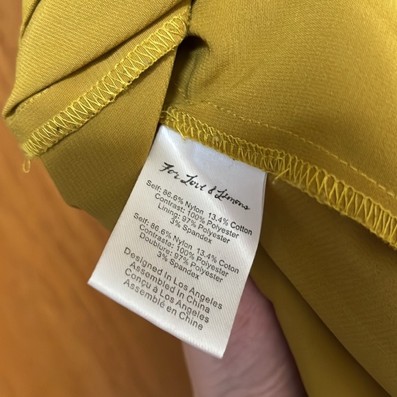 For Love & Lemons Daphne Mini Lace Long Sleeve Ruffled Dress, Chartreuse M - Picture 10 of 10